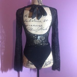 Black long sleeve body suit